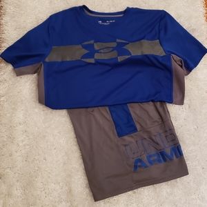 Boys Youth XL Under Armour Shirt and Shorts Set